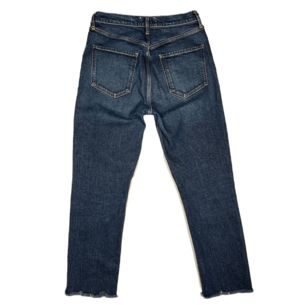 AGOLDE Women’s Size 28 Dark Wash Riley Long High Rise Straight Jeans Button Fly - Picture 3 of 12